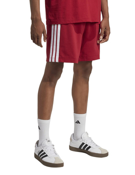 short adidas algodón tres bandas rojo/blanco