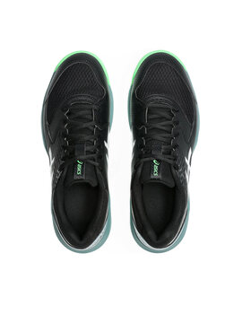 zapatilla padel asics Gel Dedicate, negro/blanco/verde