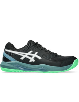 zapatilla padel asics Gel Dedicate, negro/blanco/verde