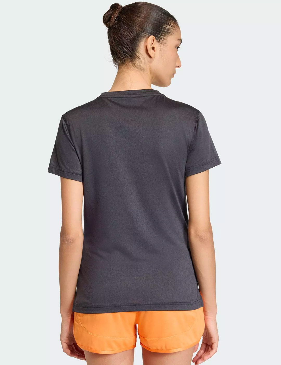 camiseta manga corta con pico adidas mujer negro