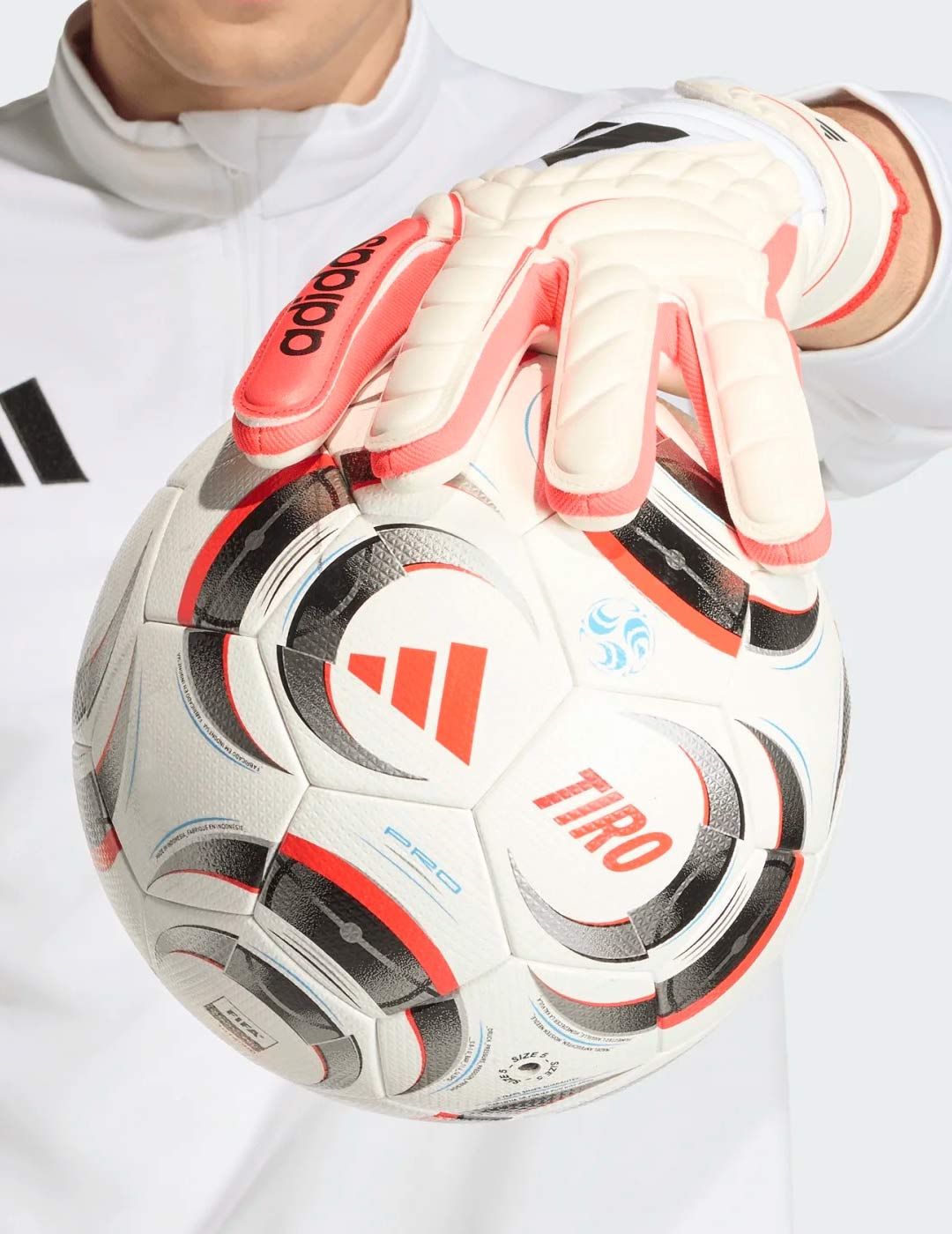 guante de portero adidas Copa Gl , blanco/rojo