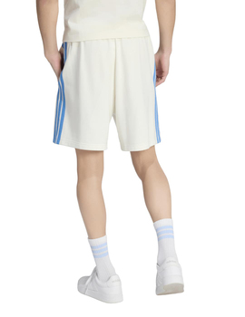 short adidas hombre tres bandas, blanco/celeste