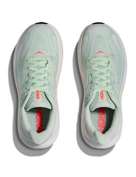 zapatilla running mujer Hoka CLIFTON 10, verde/neon