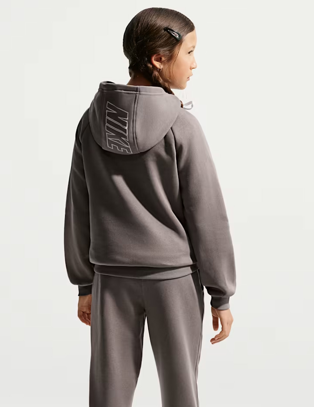 sudadera capucha nike junior CLUB FLEECE, gris