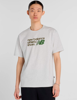 camiseta manga corta new balance, gris