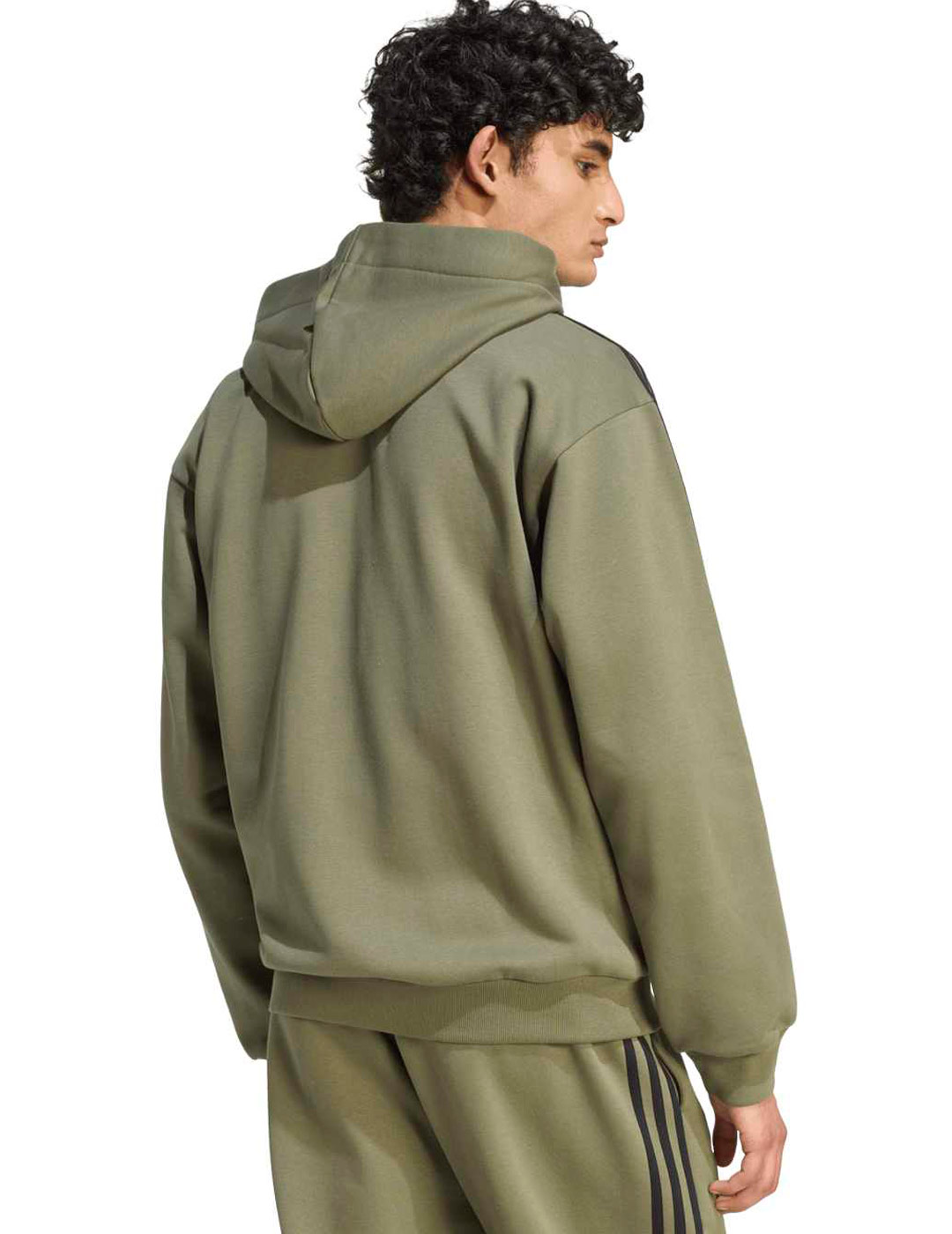sudadera abierta  de capucha hombre adidas, verde/negro