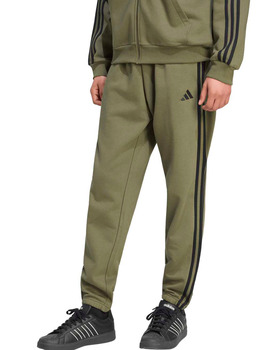 pantalón adidas tres bandas hombre con puño, verde oliva
