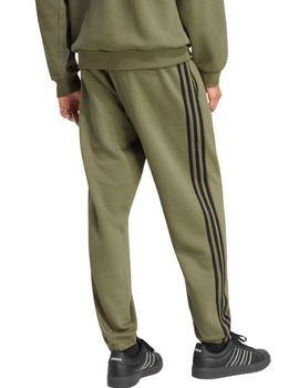 pantalón adidas tres bandas hombre con puño, verde oliva