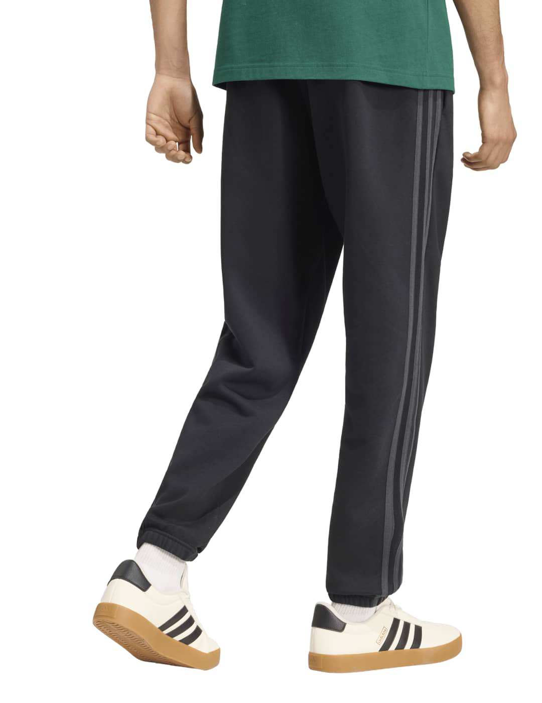 pantalón hombre adidas tres banda con puño negro/gris