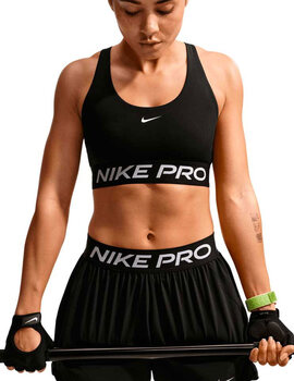 sujetador deportivo NIKE PRO light, negro/blanco