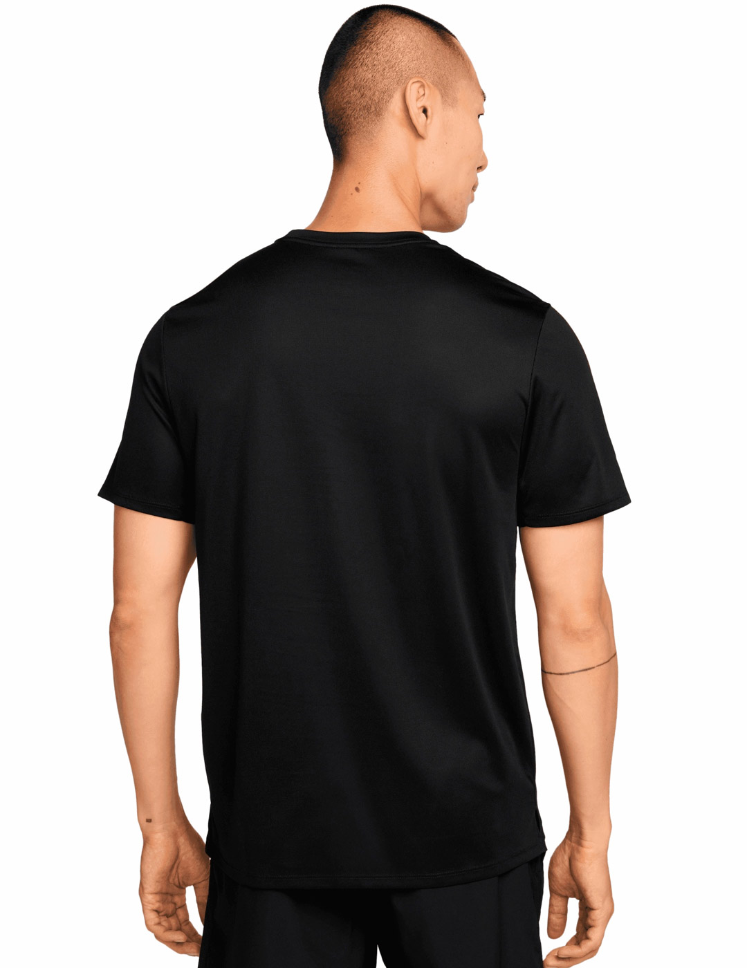 camiseta técnica manga corta hombre, nike  MILER, negro
