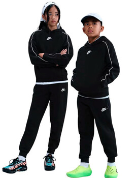 chandal algodón con capucha nike junior  SPORTSWEAR CLUB , negro