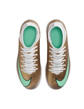 zapatilla fútbol sala nike kyllian Mbpeé JR SUPERFLY 11, oro/verde