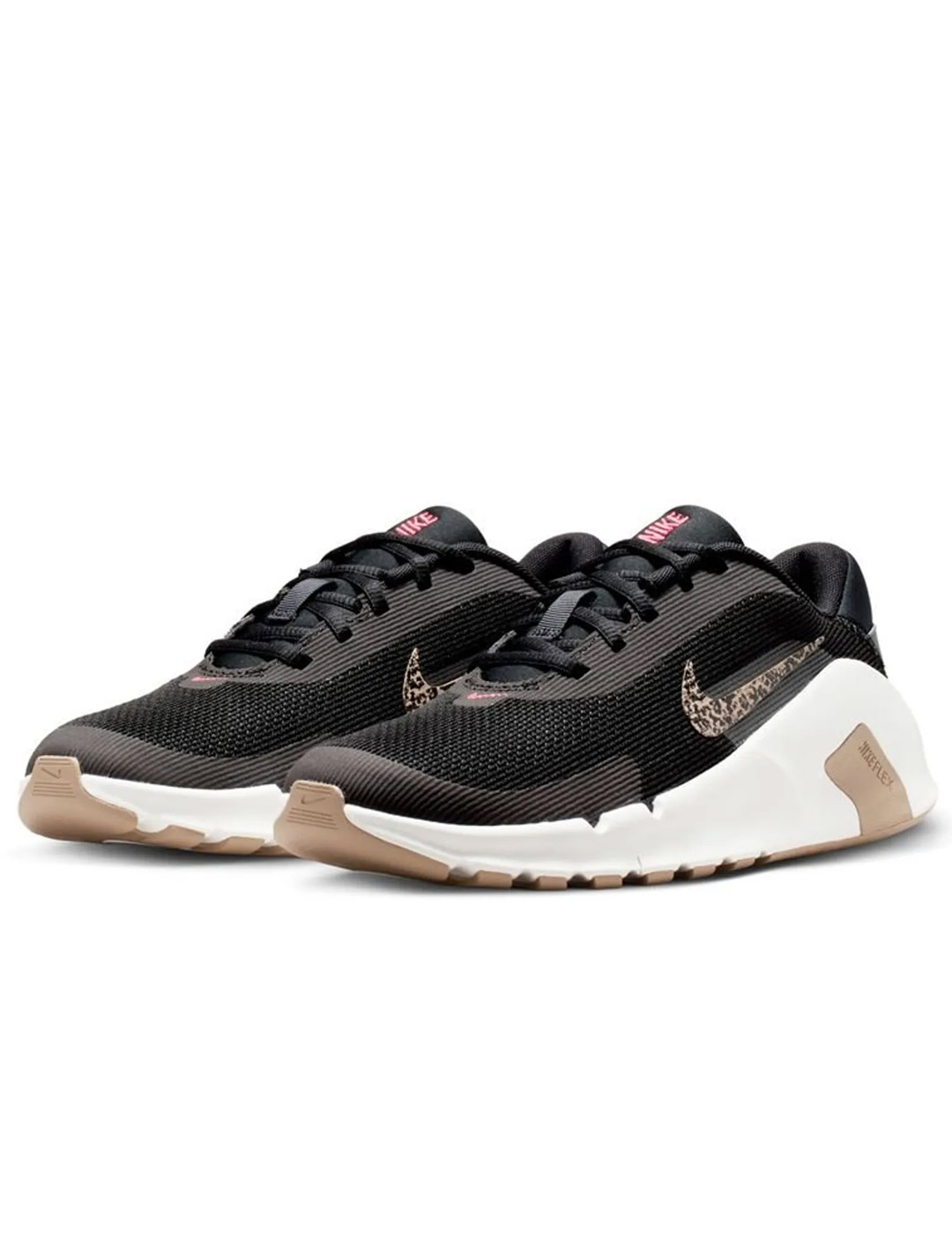 zapatilla trainning mujer nike  FLEX TRAIN PRINT, negro/animal print