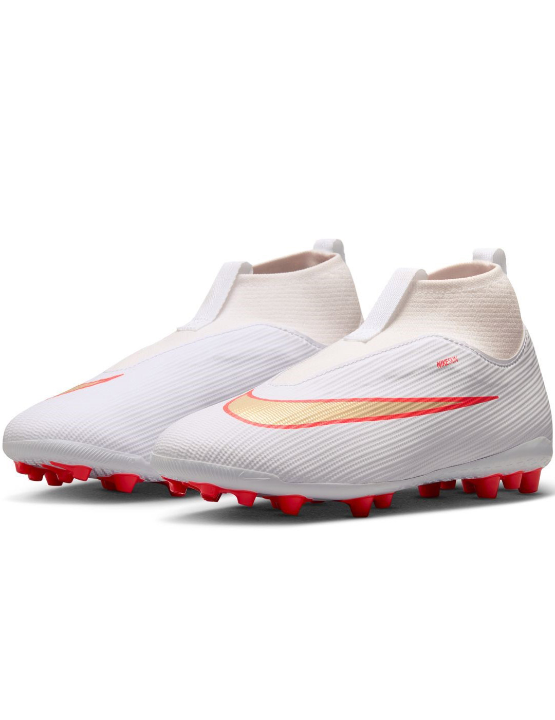 bota de fútbol junior nike SUPERFLY 11 ACADEMY AG, blanco/oro