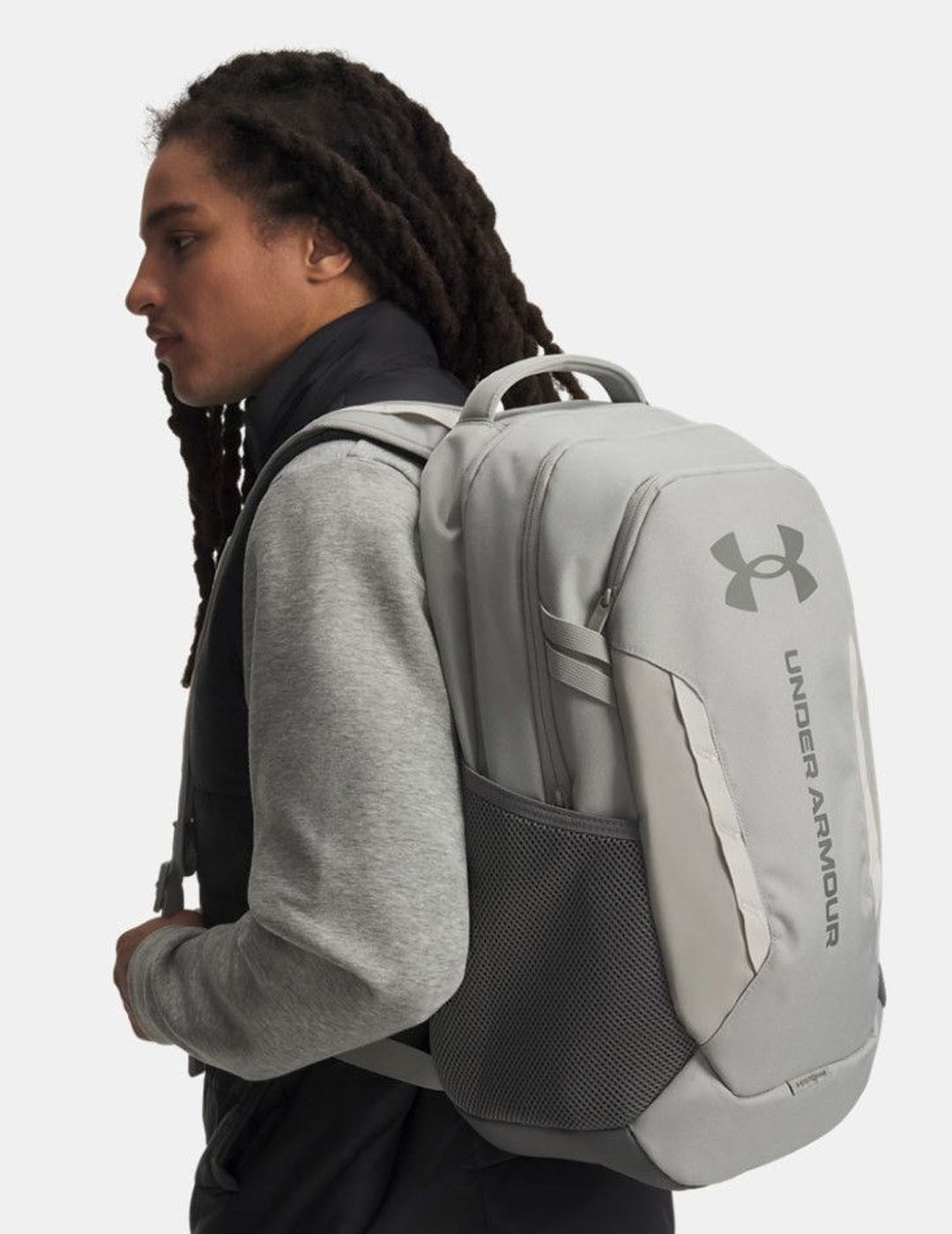 mochila Under Armour HUSTLE 6.0 gris verdoso