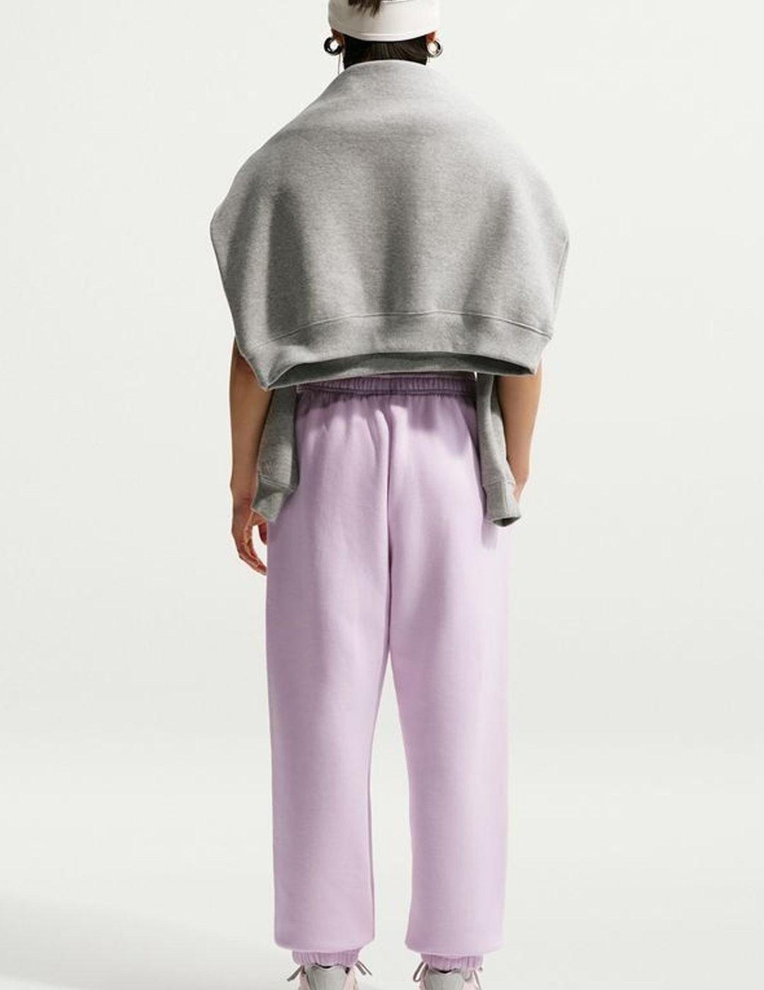 pantalón nike mujer oversize algodón con puño STUDIO, rosa