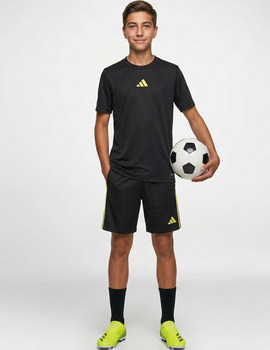 conjunto adidas camiseta manga corta y short niñ@, negro