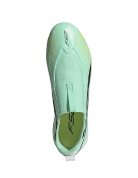 bota de fútbol adidas sin cordones junior F50 HYPERFAST LEAGUE LL AG, verde