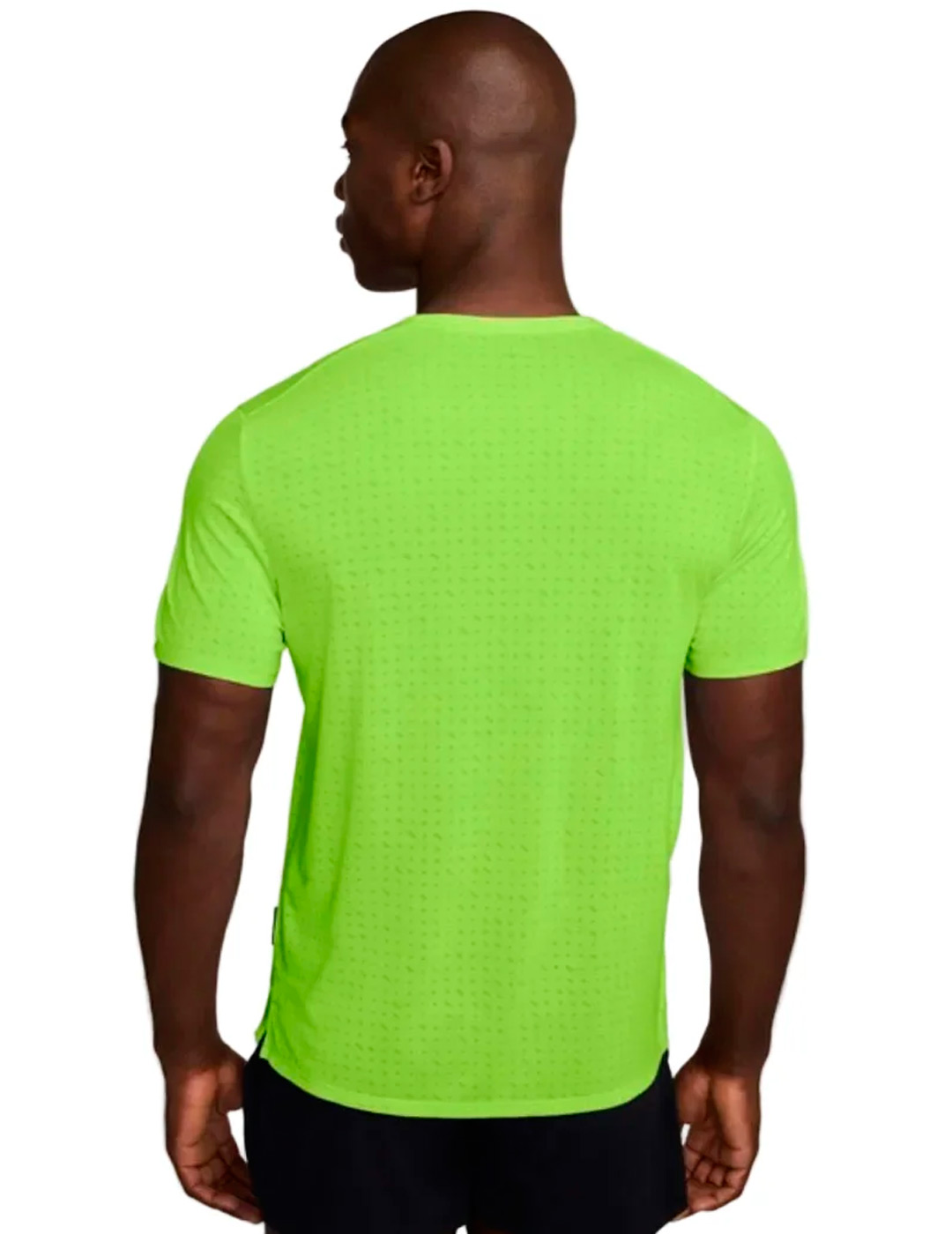 camiseta manga corta nike  MILER BREATHE, verde fluor