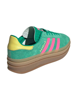 zapatilla plataforma mujer adidas GAZELLE BOLD W, verde/fuscia