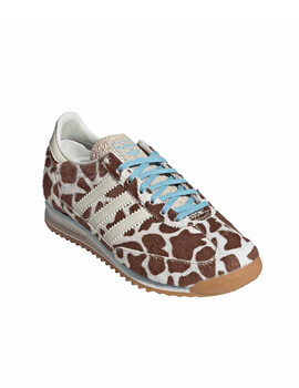 zapatilla mujer animal print adidas original SL 72 OG W, camel/blanco