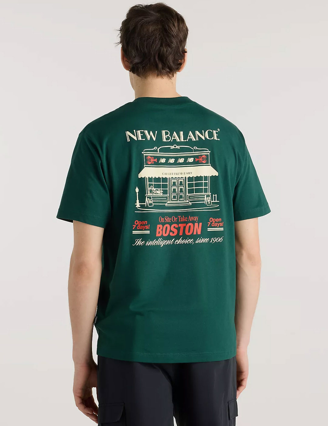 camiseta manga corta hombre New Blance Boston, verde
