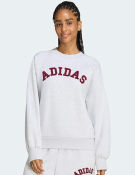 sudadera adidas mujer cuello redondo gris claro
