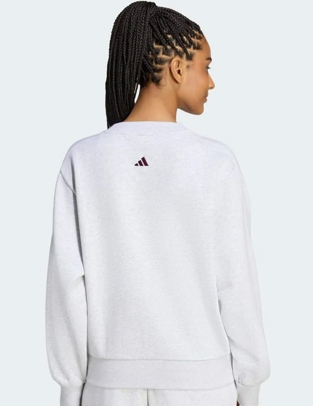 sudadera adidas mujer cuello redondo gris claro