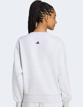 sudadera adidas mujer cuello redondo gris claro