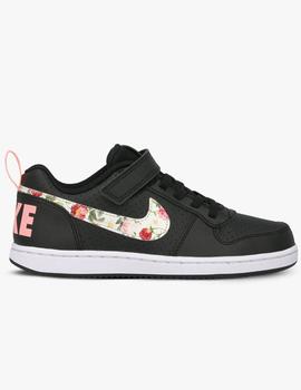 ZAPATILLA NIKE COURT BOROUGH LOW VFJR NEGRO/FLORES