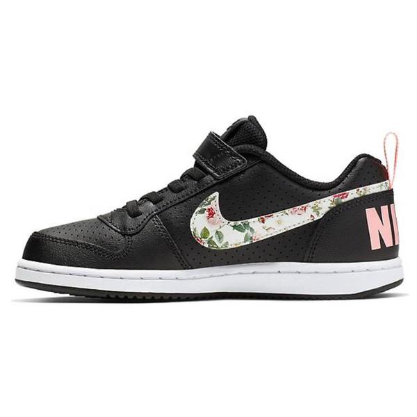 NIKE COURT LOW VFJR NEGRO/FLORES