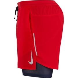 SHORT NIKE RUNNING, 2 EN 1 ROJO/NEGRO