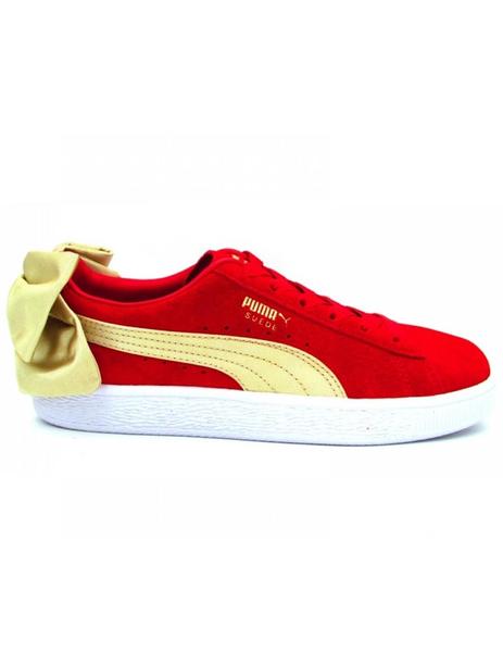 túnel bufanda alimentar ZAPATILLA PUMA CON LAZO, PIEL VUELTA ROJA/DORADO