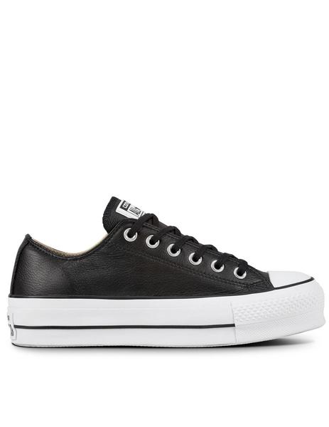 ZAPATILLA ALL STAR CONVERSE PLATAFORMA PIEL LOW, NEGRA