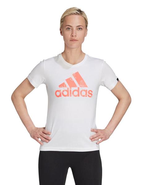 CAMISETA ADIDAS MANGA CORTA MUJER, LOGO FLORES