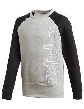 SUDADERA ADIDAS  LOGO CREW, CUELLO REDONDO GRIS