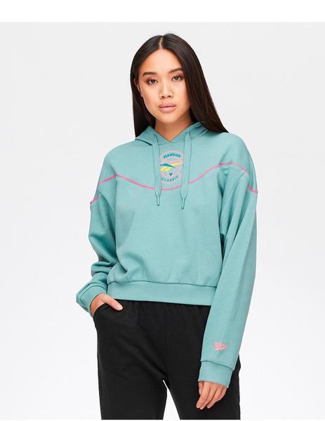 SUDADERA REEBOK MUJER CON CAPUCHA VERDE